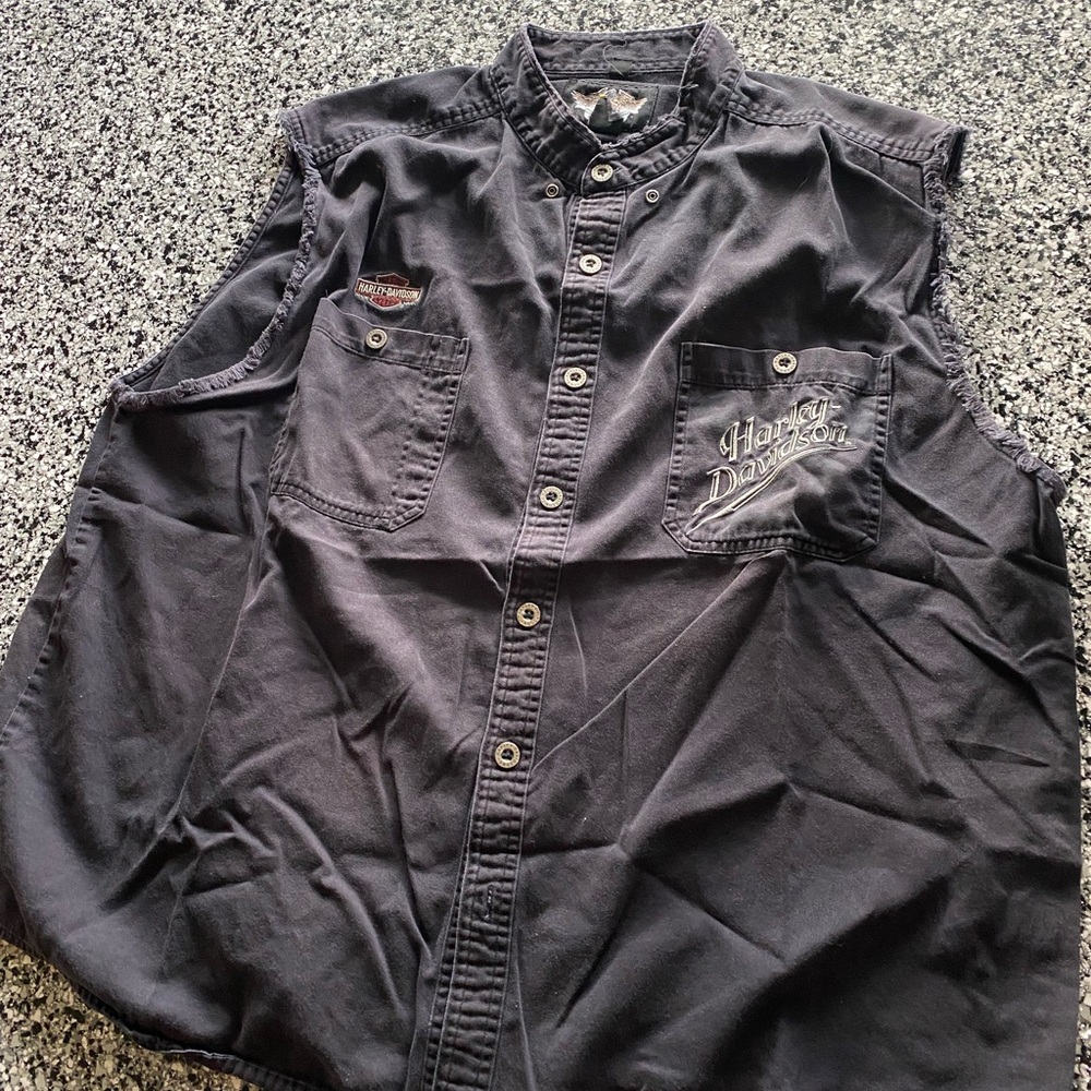 Harley-Davidson Charcoal Button-Up Vest